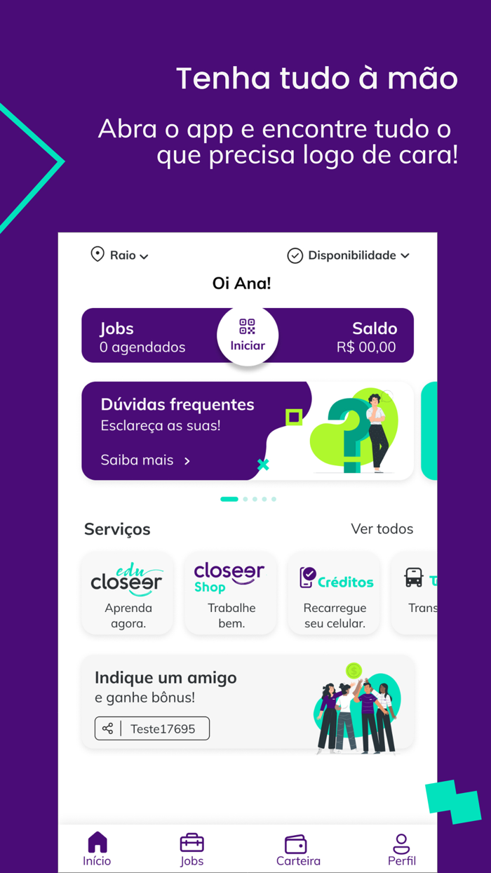Closeer  Trabalho freelancer