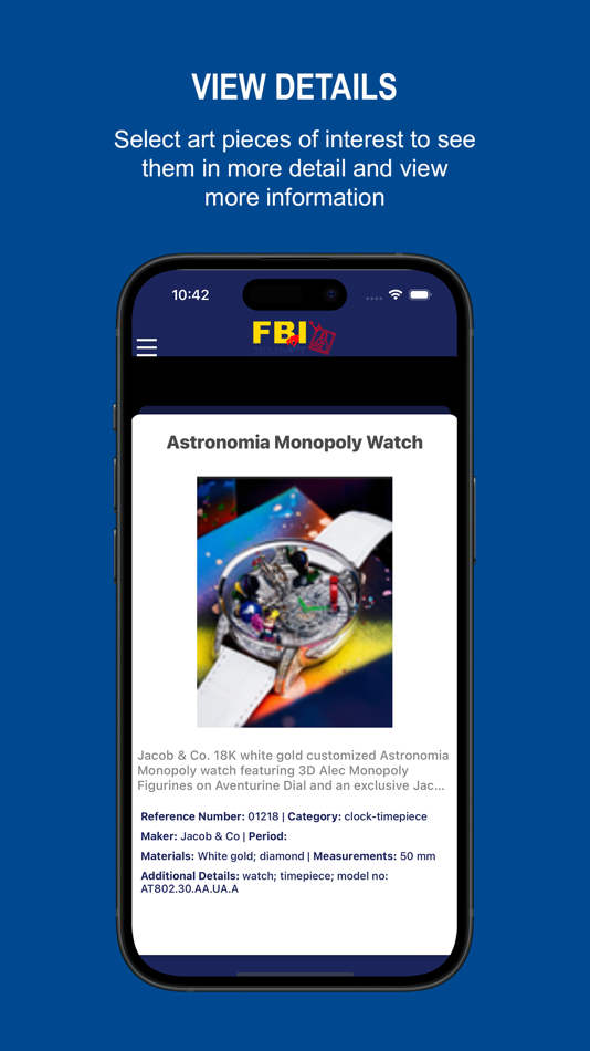 #2. FBI National Stolen Art File (iOS) 由: Federal Bureau of Investigation