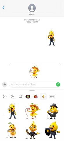 Singing Lemon Stickers iPhone screenshot