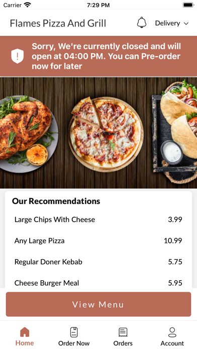 Flames Pizza And Grill Leaming Screenshot