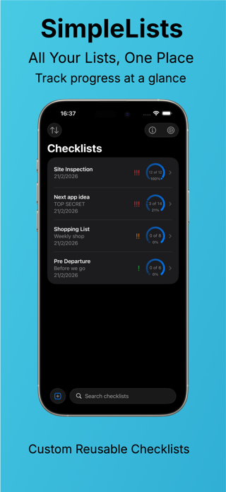 SimpleLists - Checklists Screenshot 1 of 5