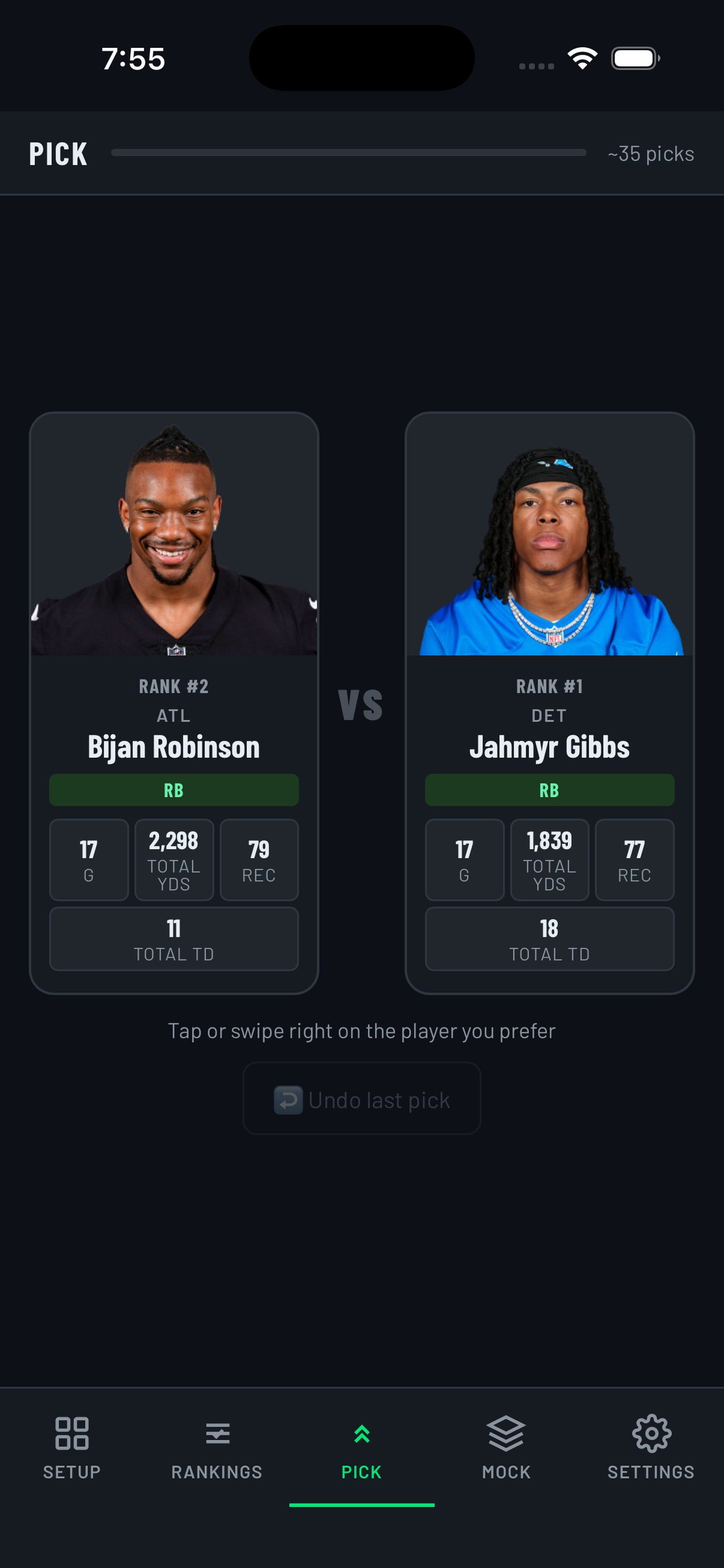 DraftRank screenshot 2