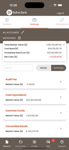 Byline Bank Wealth Mobile screenshot