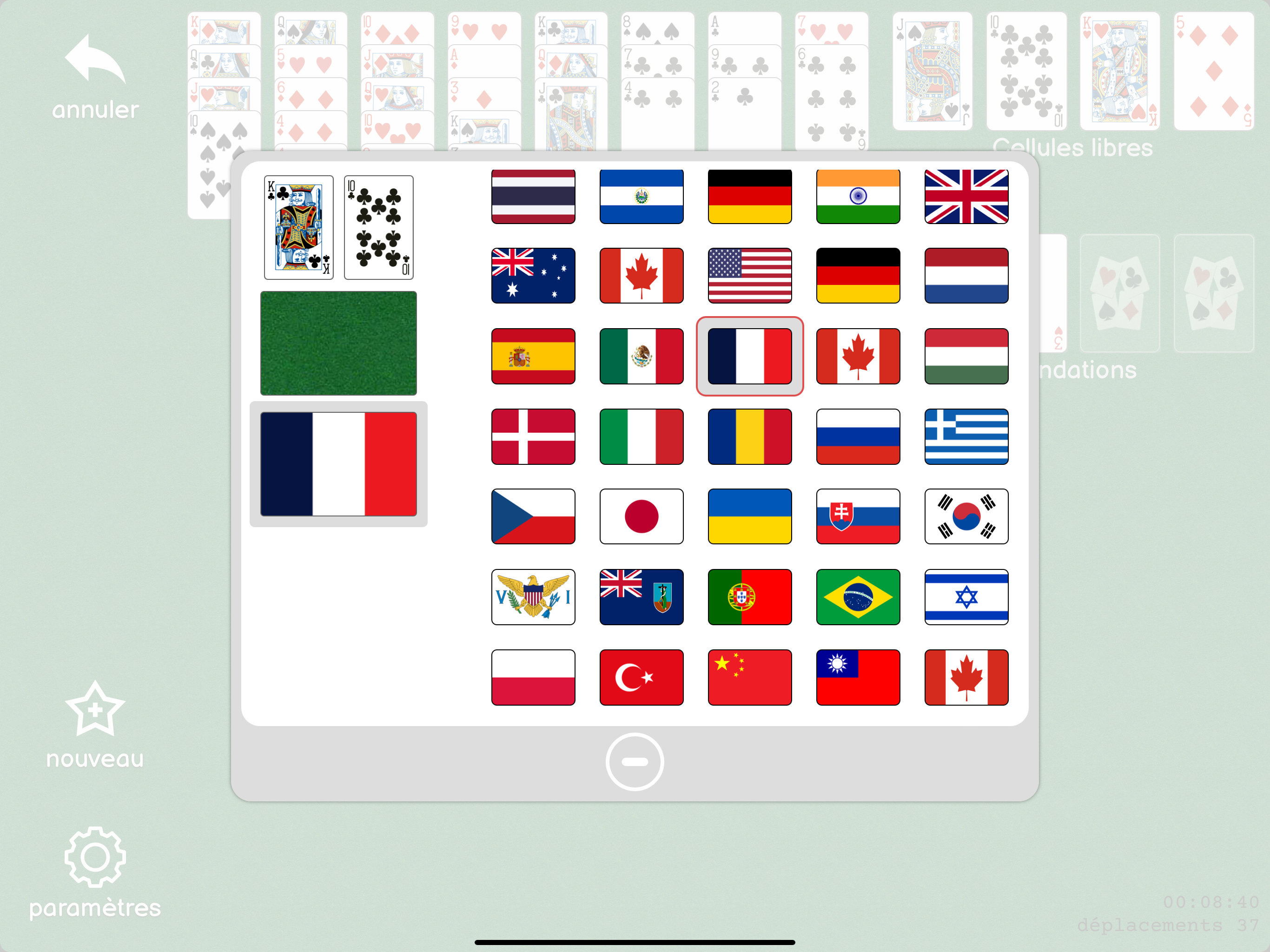 Freecell, jeu de cartes