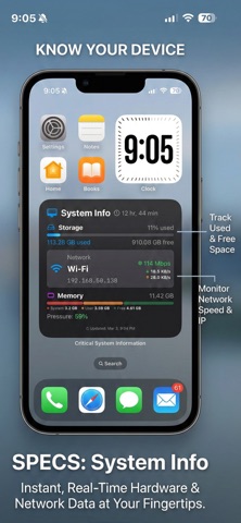Specs: Device Info & Widget Screenshot 2 of 6