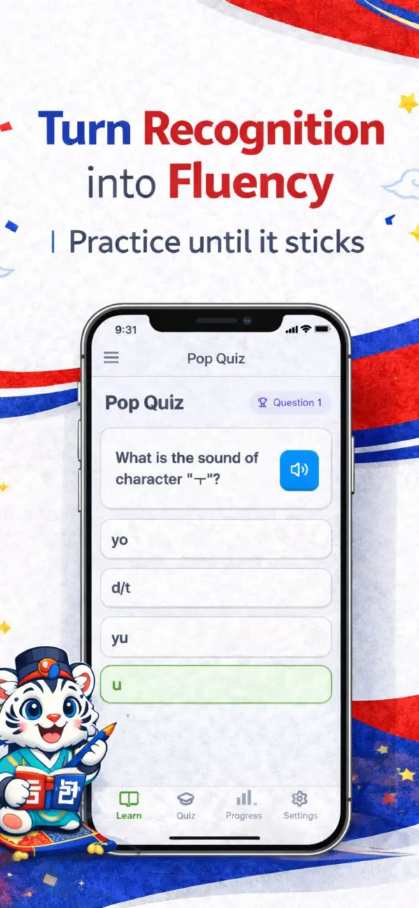 Screenshot #2 pour LingoTiger - Hangul Alphabet
