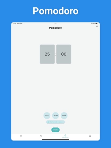 Task Manager, To-Do & Pomodoro iPad screenshot