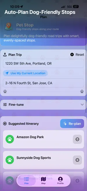 PetStop: Dog Road Trip Planner screenshot 1