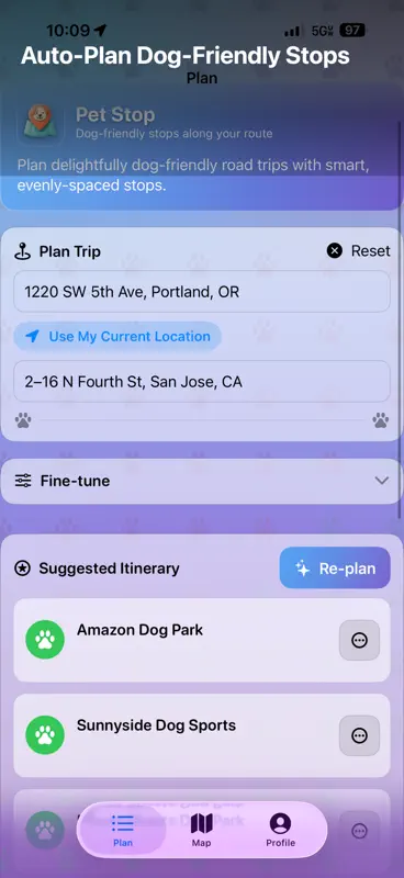 PetStop: Dog Road Trip Planner screenshot 1 of 10