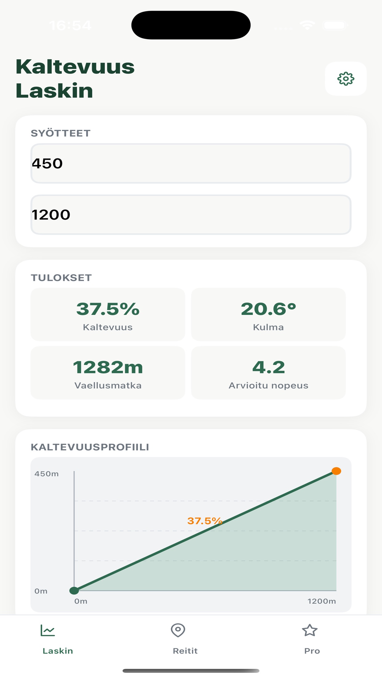 Screenshot 1 of TrailGradeCalc
