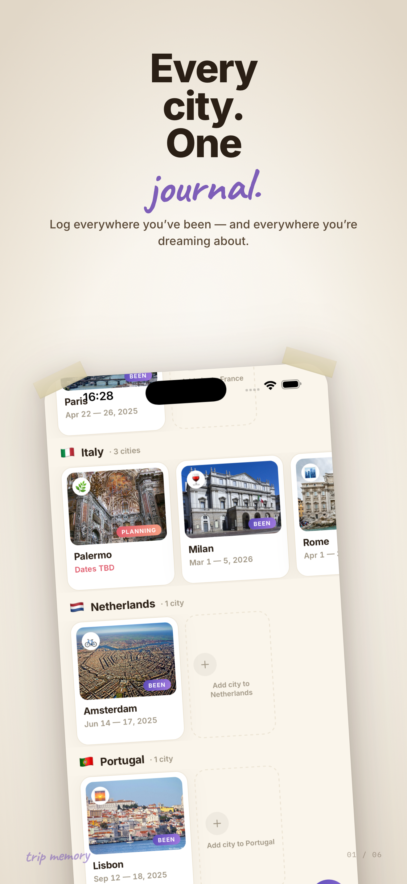 Trip Memory: Travel Journal