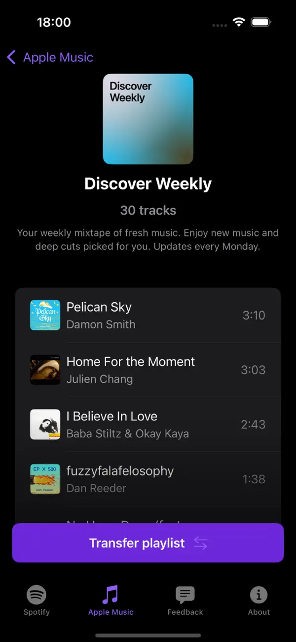 Screenshot #3 pour Playlist Transfer – Music