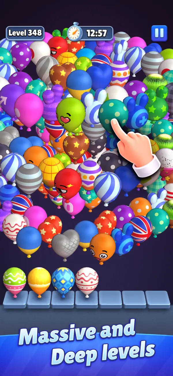 #4. Balloon Factory! Match Sort 3D (iOS) By: Flying Whale Games SP Z O O