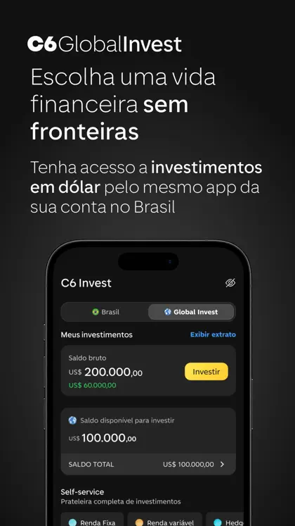 C6 Bank: Cartão, conta e mais! ekran görüntüsü 3 / 6