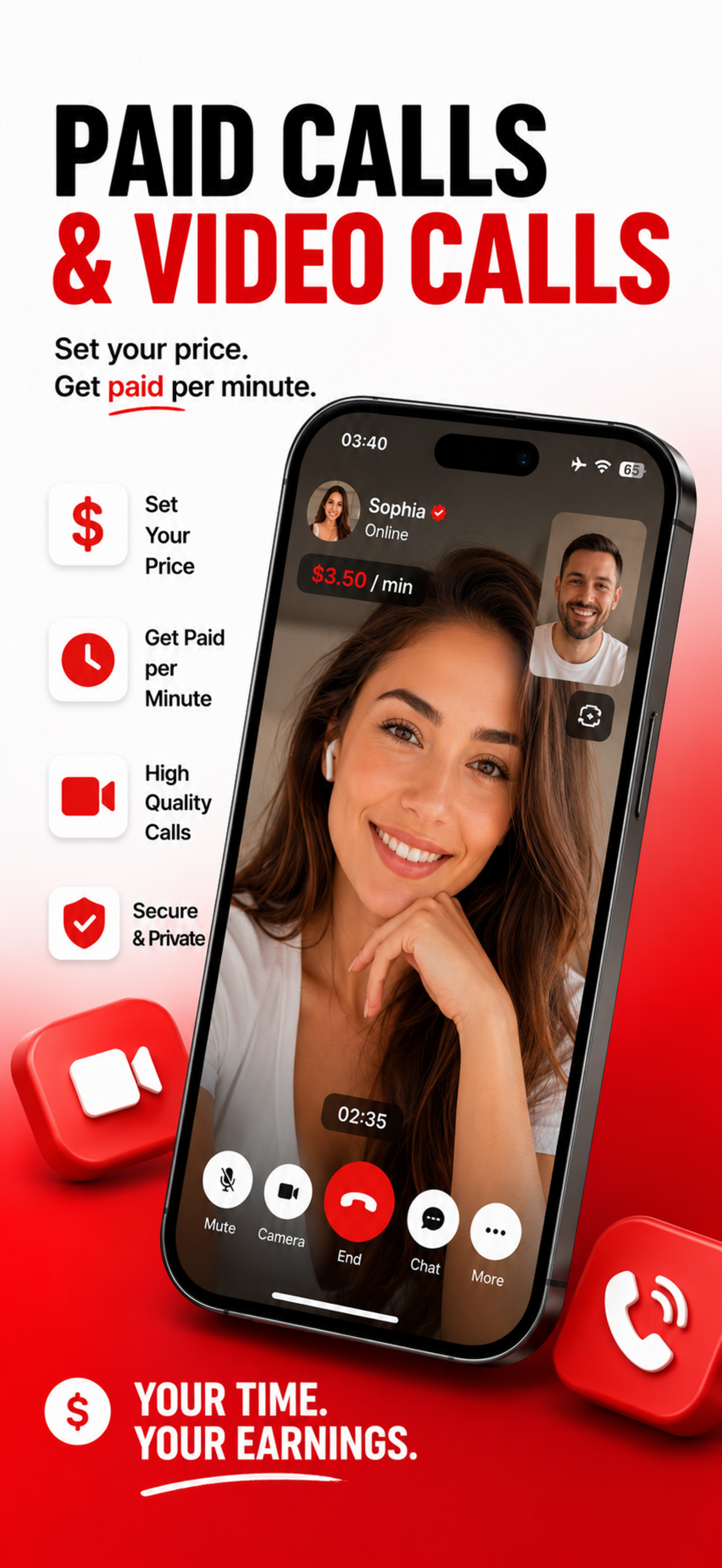 PayCall Paid Calls & Messages screenshot 2