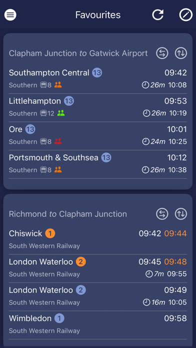 On Rails train times & widget Screenshot