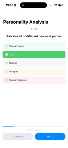 Big Five Personality Traits screenshot