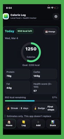 Calorie Log-AI Calorie Tracker Screenshot 1 of 7