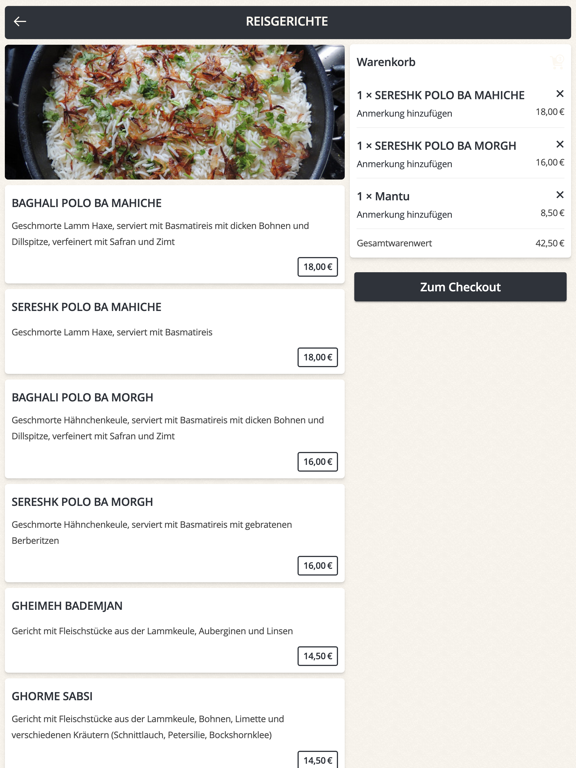 Watan Restaurant Trier iPad screenshot