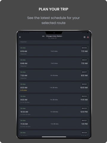 TrackIt Metra Chicago iPad screenshot