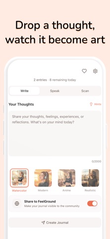 Re:feel - AI Mood Journal&Feed iPhone screenshot