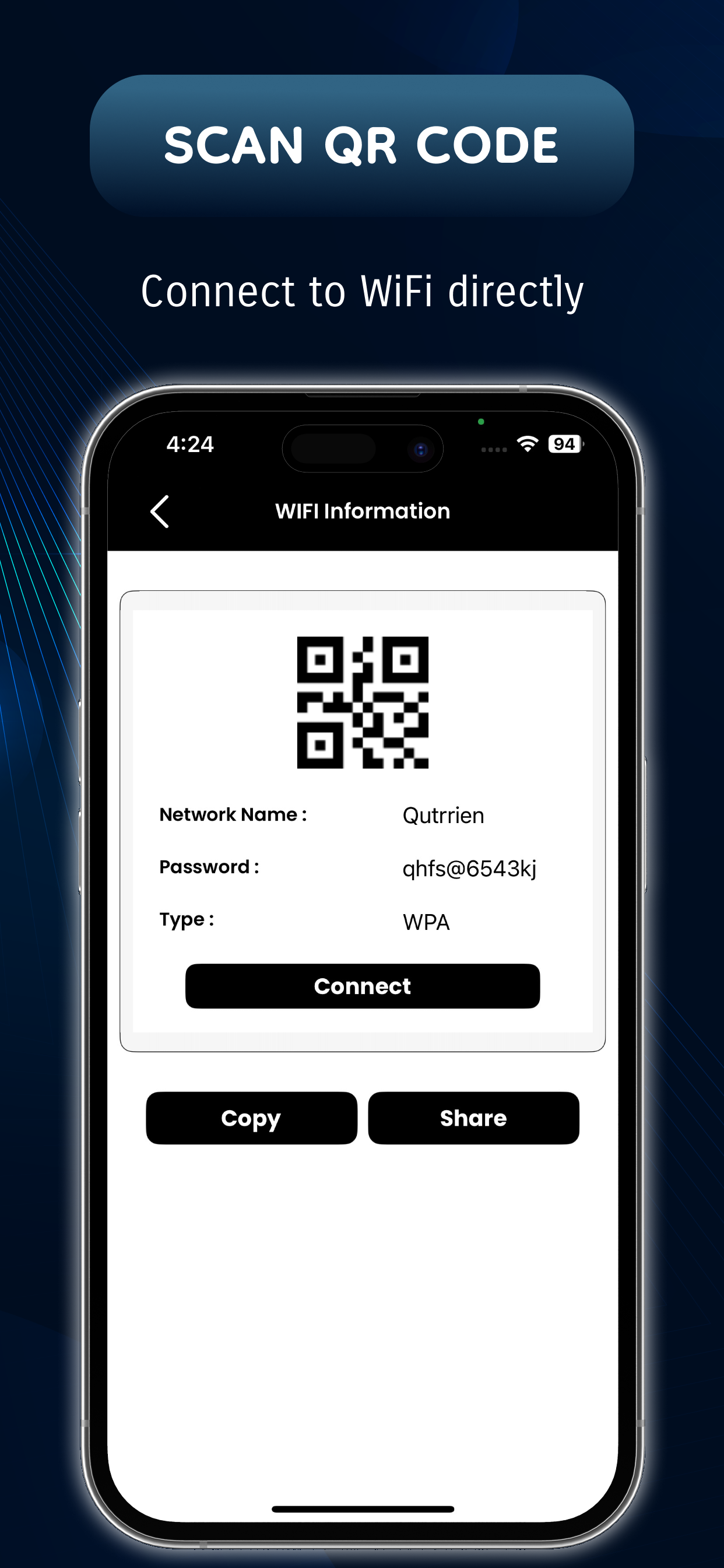 Router Password : WIFI Connect
