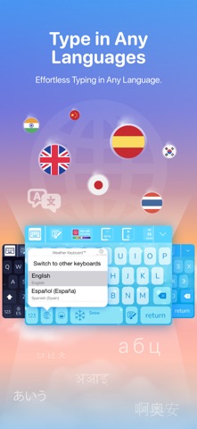 Weather Keyboard Live Sky+AQI iPhone screenshot