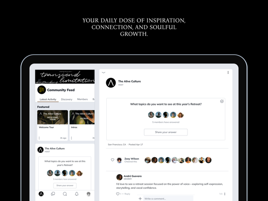 The Alive Culture iPad screenshot 3 - Social Networking app