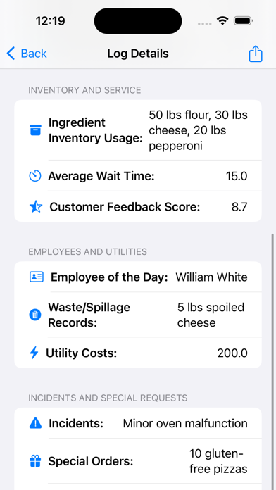 Pizza Cafe Daily Log Screenshot 3 - AppWisp.com Pizza Cafe Daily Log Screenshot 3 - AppWisp.com
