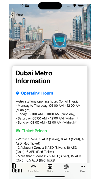Dubai metro map Screenshot