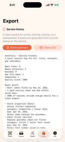 Auto Tally App Screenshot 5 of 5