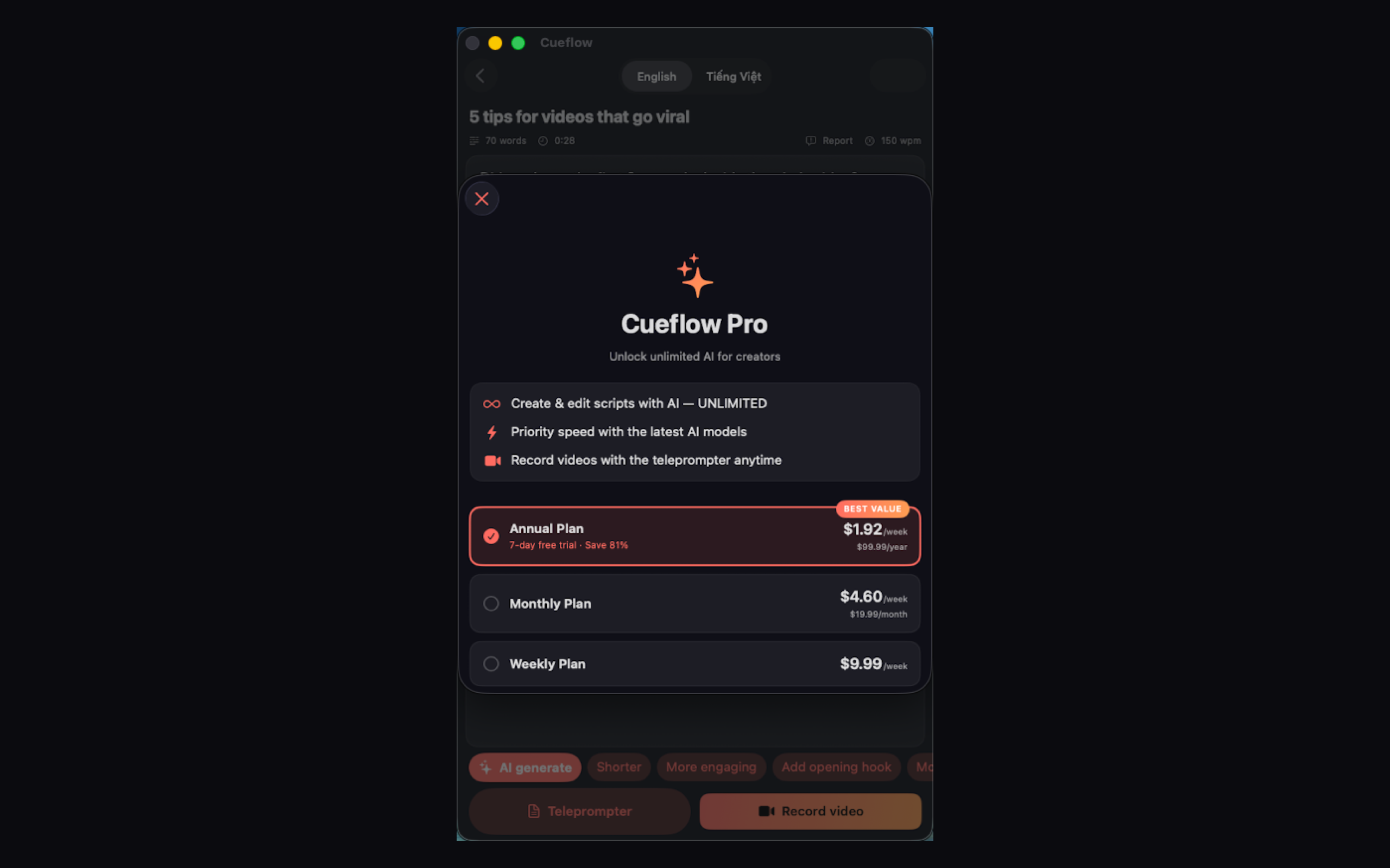 Cueflow: AI Teleprompter screenshot 10