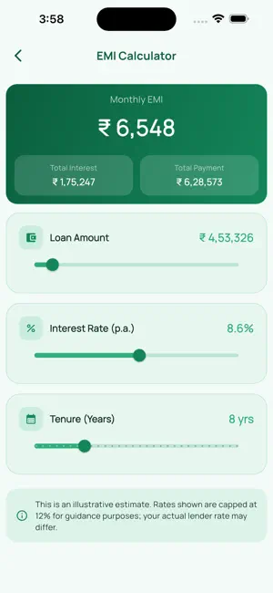 Aadhar Card Loan - Calculator screenshot 2