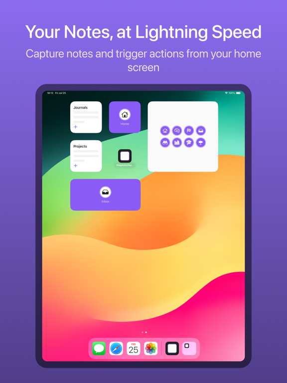 Widgets for Obsidian iPad screenshot 1 - Productivity app
