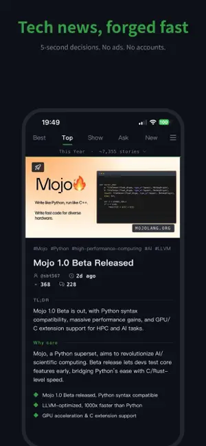 GistForge - Hacker News Reader screenshot 2