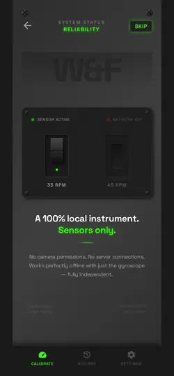 Captura de pantalla de Wow And Flutter Tocadiscos RPM en iPhone 4