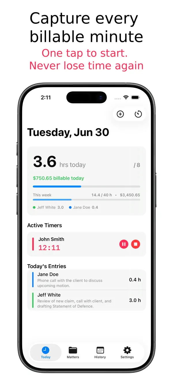 Screenshot #1 pour Pocket Docket - Time Tracker