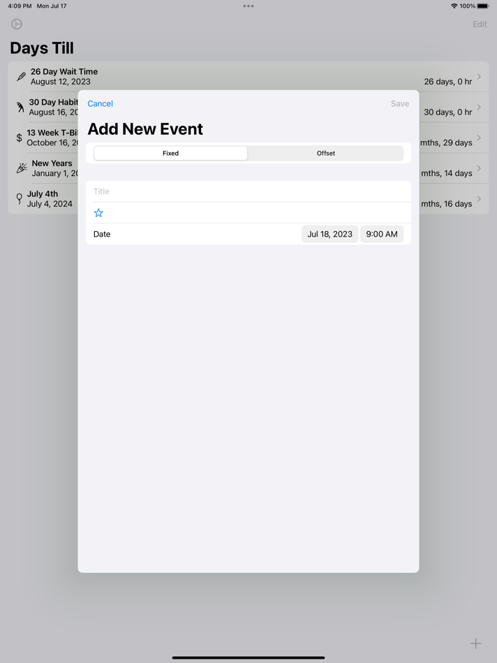 #4. Days Till by E-String (iOS) Podle: E-String Technologies, Inc.
