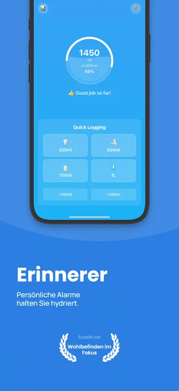WaterTrack - Trink-Erinnerung screenshot 2 of 5