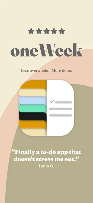 oneWeek: Weekly Planner screenshot 1