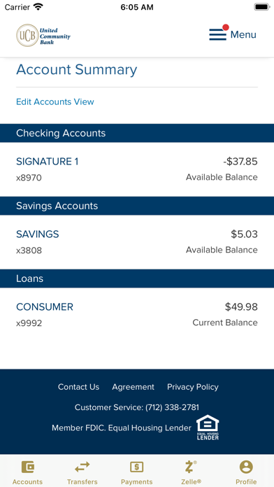 UCB Banking Screenshot