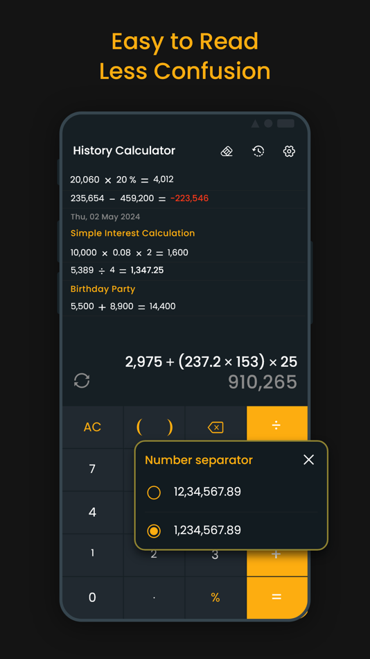 #4. Calculator with History Plus (iOS) بواسطة: SUSAMP INFOTECH