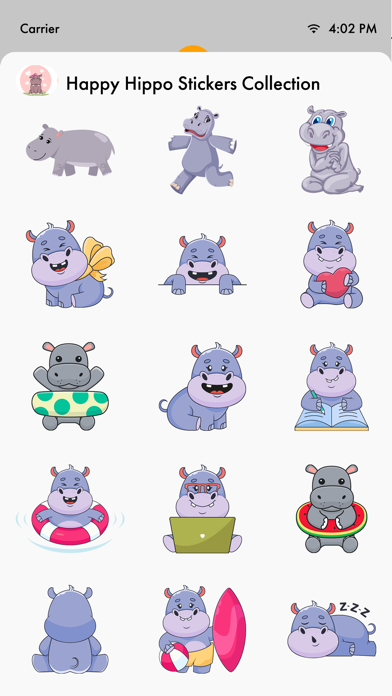 Screenshot #2 pour Happy Hippo Sticker Collection