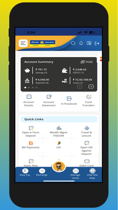 IndSMART IndianBank Mobile App Screenshot
