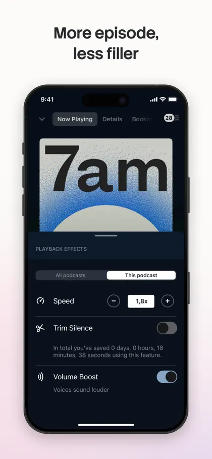 Captura de tela 5 de 6 de Pocket Casts: Podcast Player