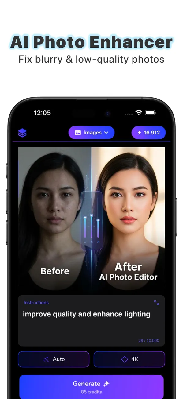 #1. Aido – AI Photo Enhancer (iOS) Bởi: TAMERZA LLC