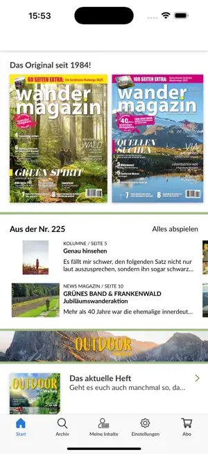 Wandermagazin App screenshot 1