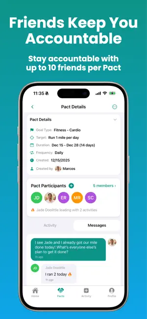 Pactly: Social Habit Tracker screenshot 2