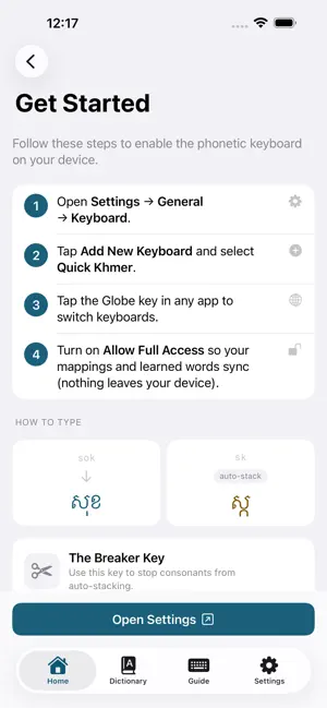 Quick Khmer Keyboard screenshot 2