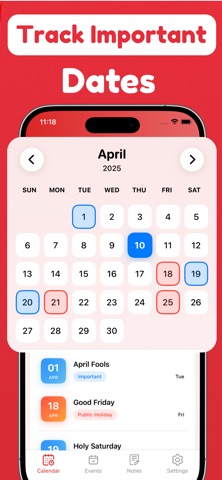 Kuwait calendar 2025 - 2027 Screenshot 1 of 3